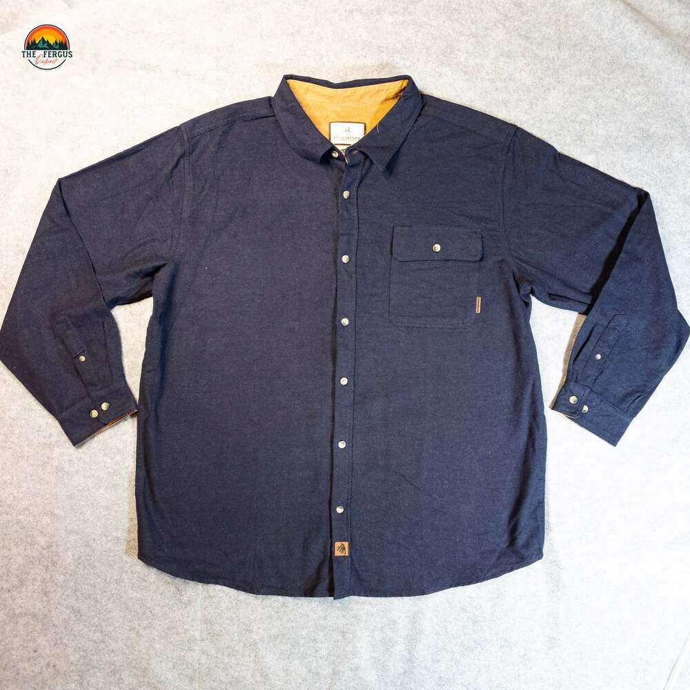 Legendary Whitetails Button-Up Shirt Navy Blue Flannel Long Sleeve Men's Sz 2XL